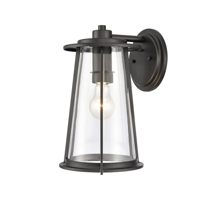 Atlas Lighting Kennison 13'' High 1Lt Outdoor Sconce, Black/Clear