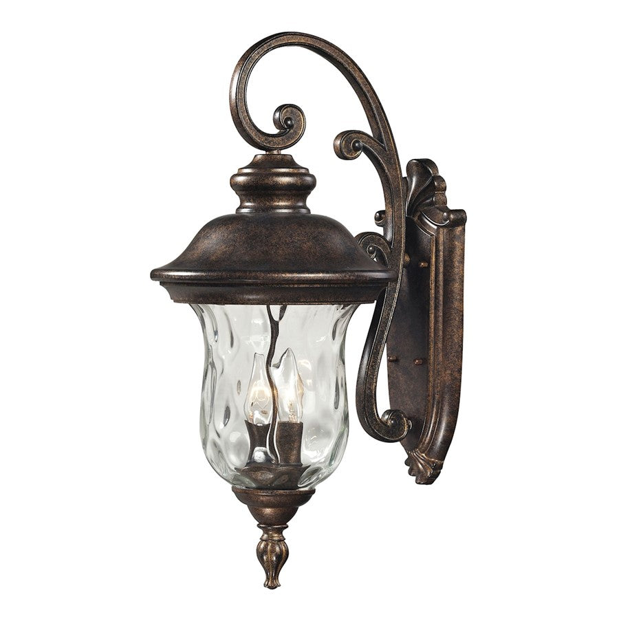 Atlas Lighting Lafayette 27'' High 3Lt Outdoor Sconce, Bronze/Clear - OL11168-BZ