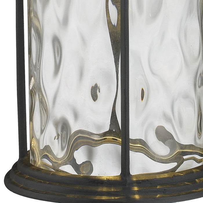 Atlas Lighting Lapuente 14'' High 1Lt Outdoor Sconce, Black/Clear
