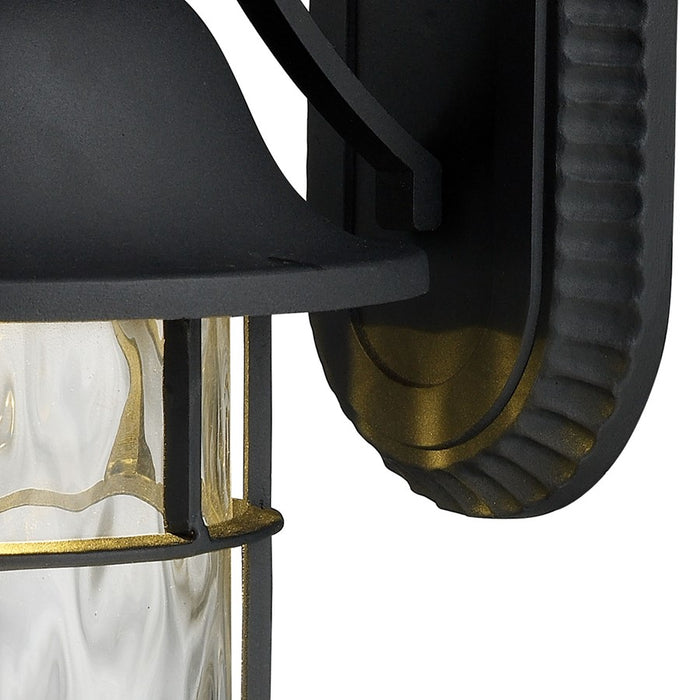 Atlas Lighting Lapuente 14'' High 1Lt Outdoor Sconce, Black/Clear