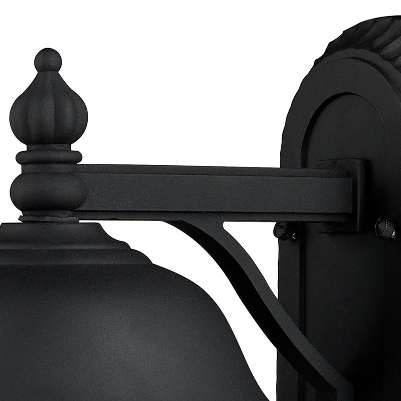 Atlas Lapuente 14in 1-Light Outdoor Sconce | Transitional Matte Black and Clear Glass | Entryway & Patio | 7 x 9 x 14 in | Model OL11169-BK