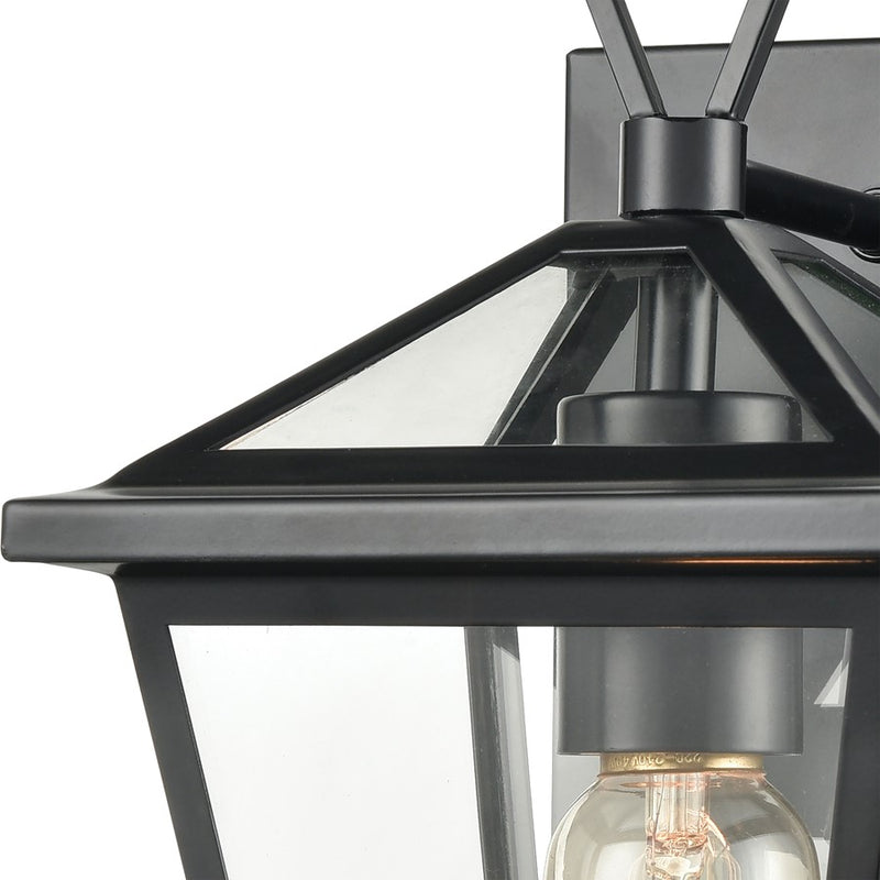 Atlas Lighting Main Street 10''H 1Lt Outdoor Sconce, Black/Clear