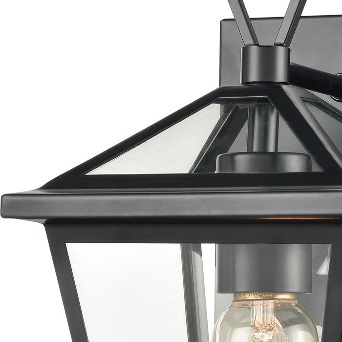 Atlas Lighting Main Street 10''H 1Lt Outdoor Sconce, Black/Clear