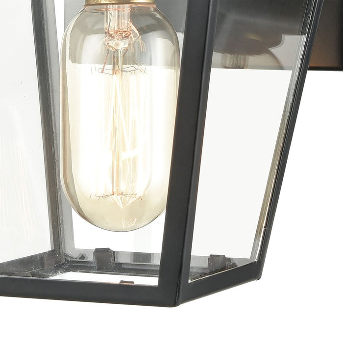 Atlas Lighting Main Street 10''H 1Lt Outdoor Sconce, Black/Clear