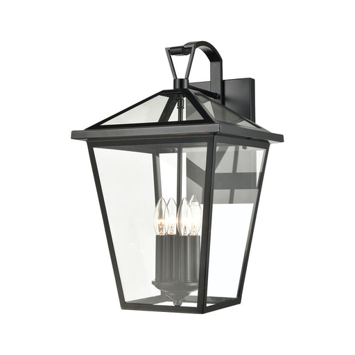 Atlas Lighting Main Street 21''H 4Lt Outdoor Sconce, Black/Clear - OL11173-BK