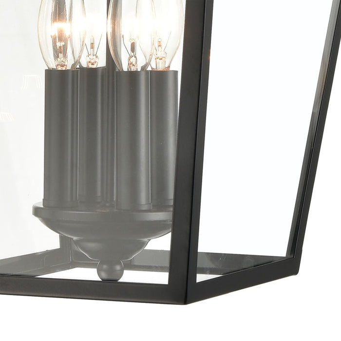 Atlas Lighting Main Street 21''H 4Lt Outdoor Sconce, Black/Clear