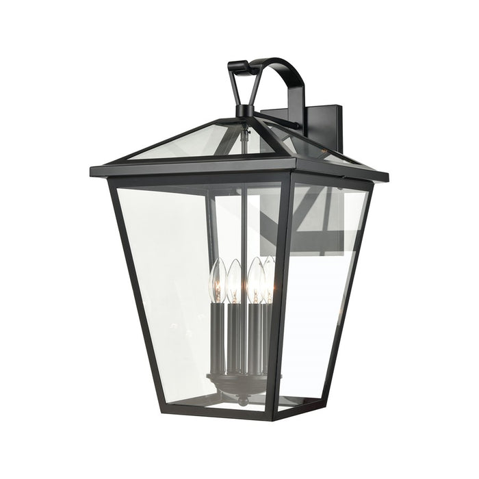Atlas Lighting Main Street 23''H 4Lt Outdoor Sconce, Black/Clear - OL11174-BK