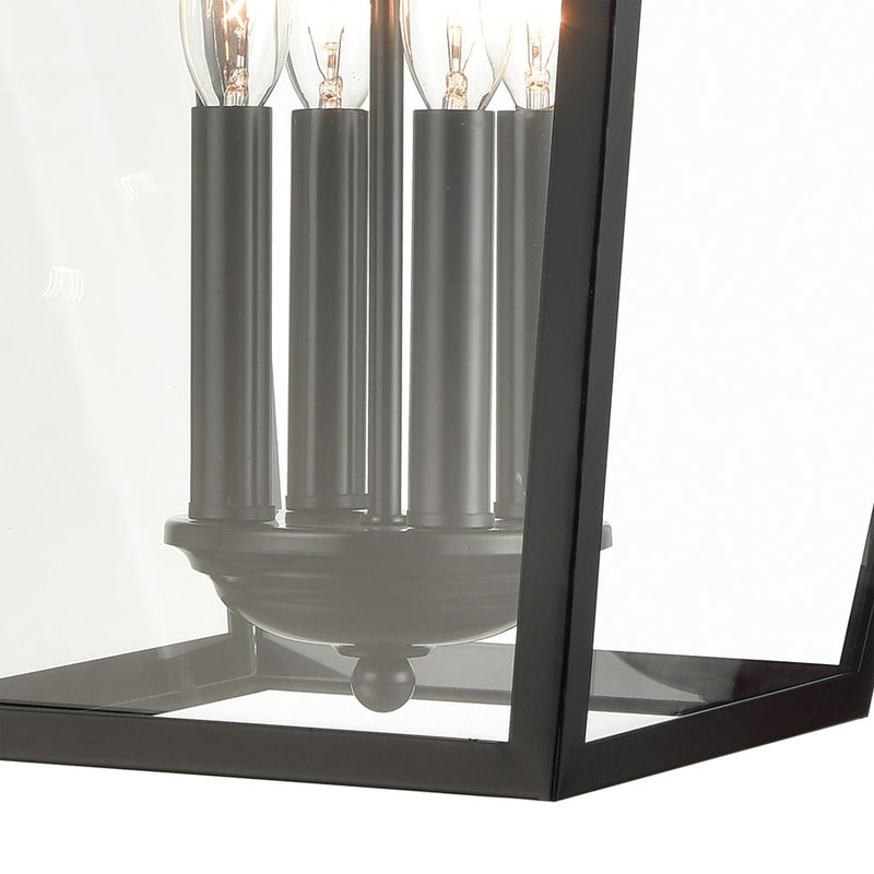 Atlas Lighting Main Street 23''H 4Lt Outdoor Sconce, Black/Clear