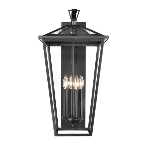 Atlas Lighting Main Street 28''H 4Lt Outdoor Sconce, Black/Clear - OL11175-BK