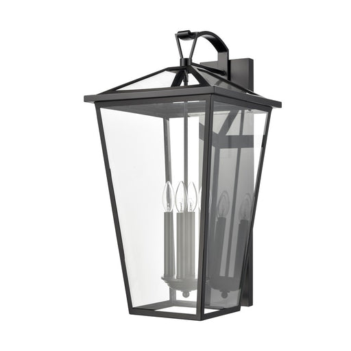 Atlas Lighting Main Street 28''H 4Lt Outdoor Sconce, Black/Clear