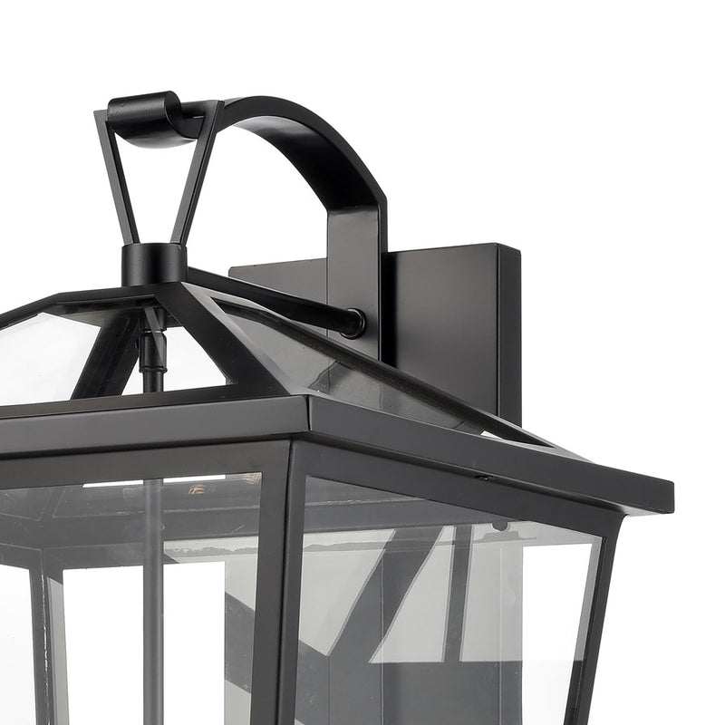 Atlas Lighting Main Street 28in 4-Light Outdoor Sconce | Traditional Black and Clear Glass | Porch & Entryway | 14 x 16 x 28 in | Model OL11175-BK