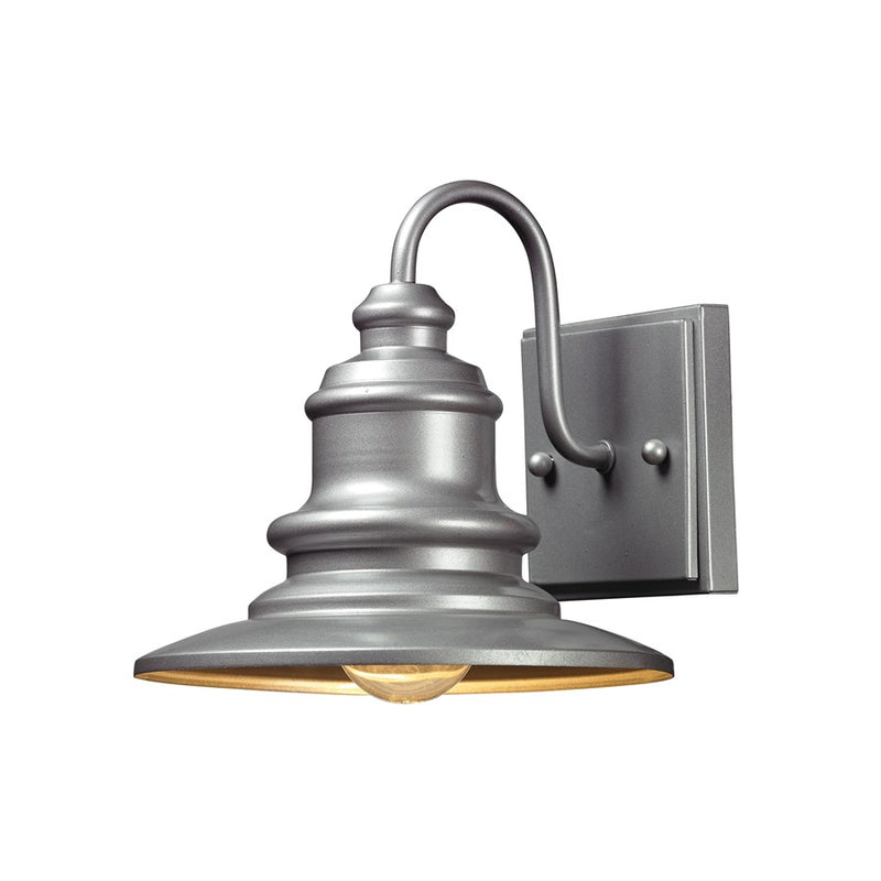 Atlas Lighting Marina 8in 1-Light Outdoor Sconce | Traditional Matte Silver and Silver Metal | Entryway & Covered Patio | Model OL11176-SV