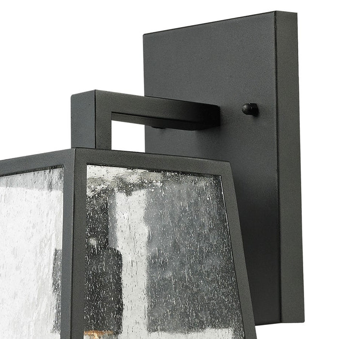 Atlas Lighting Meditterano 16''H 1Lt Outdoor Sconce, Black/Clear