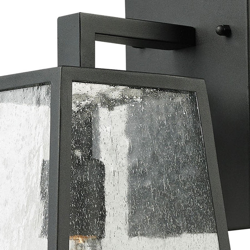 Atlas Lighting Meditterano 16''H 1Lt Outdoor Sconce, Black/Clear