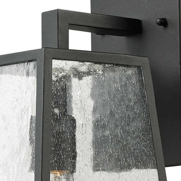 Atlas Lighting Meditterano 16''H 1Lt Outdoor Sconce, Black/Clear