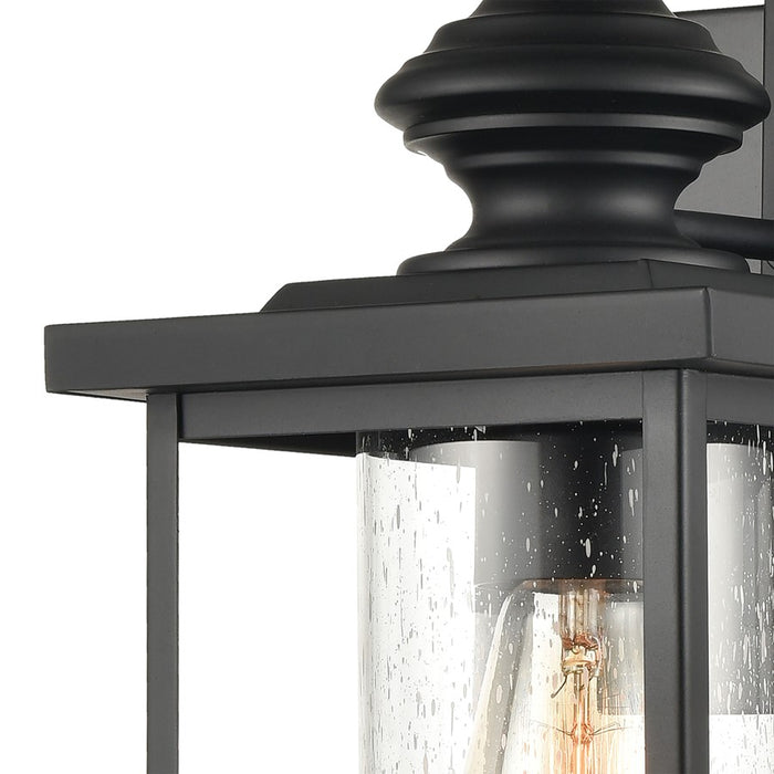 Atlas Lighting Minersville 17''H 1Lt Outdoor Sconce, Black/Clear
