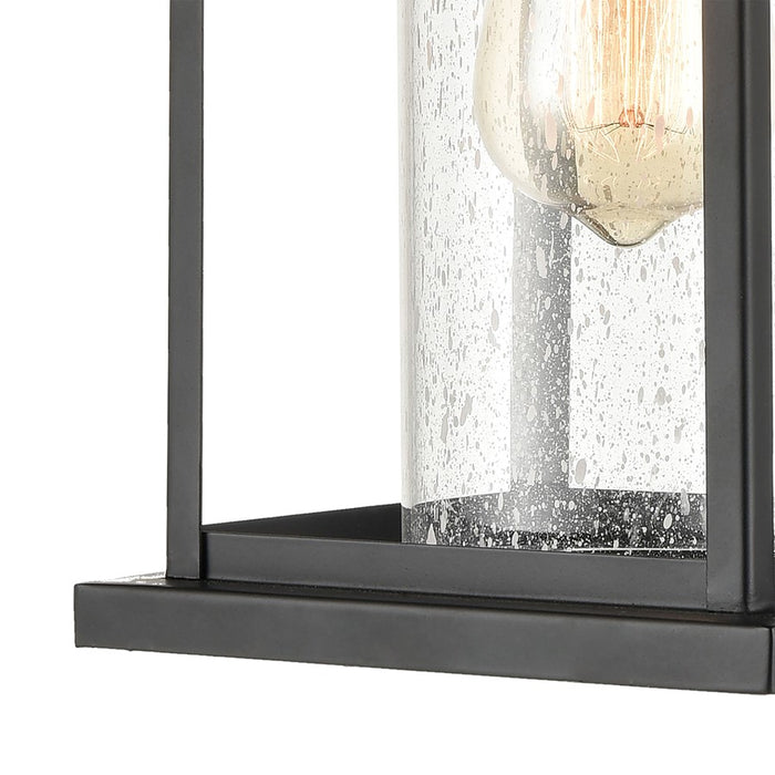 Atlas Lighting Minersville 17''H 1Lt Outdoor Sconce, Black/Clear