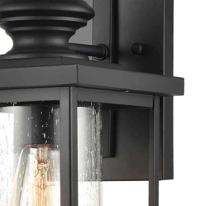 Atlas Lighting Minersville 17''H 1Lt Outdoor Sconce, Black/Clear