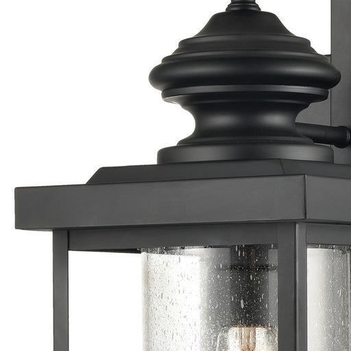 Atlas Lighting Minersville 21''H 1Lt Outdoor Sconce, Black/Clear