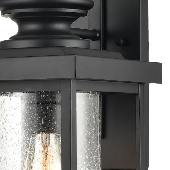Atlas Lighting Minersville 21''H 1Lt Outdoor Sconce, Black/Clear
