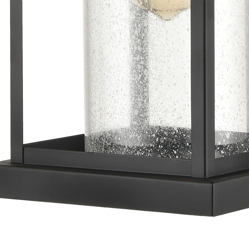 Atlas Lighting Minersville 21''H 1Lt Outdoor Sconce, Black/Clear