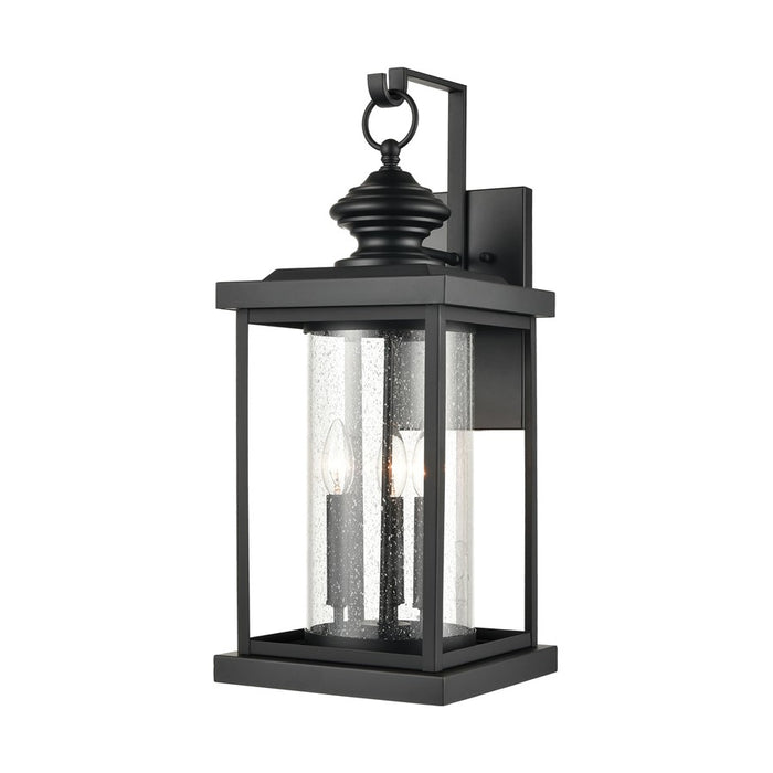 Atlas Lighting Minersville 23''H 3Lt Outdoor Sconce, Black/Clear - OL11184-BK