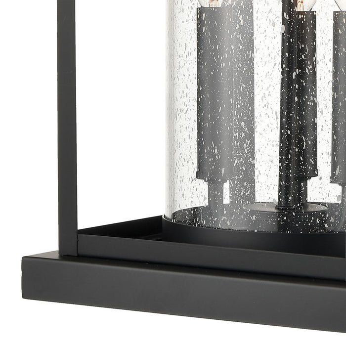 Atlas Lighting Minersville 23''H 3Lt Outdoor Sconce, Black/Clear