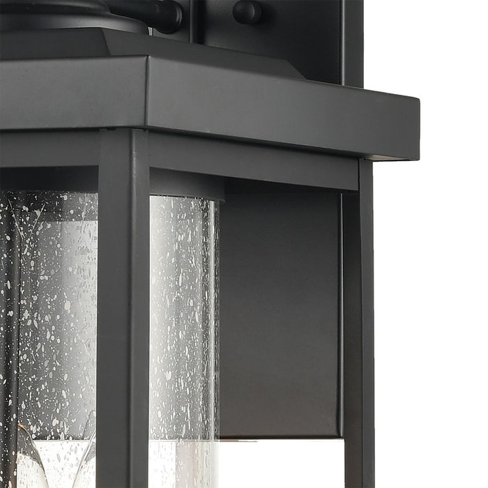 Atlas Lighting Minersville 23''H 3Lt Outdoor Sconce, Black/Clear