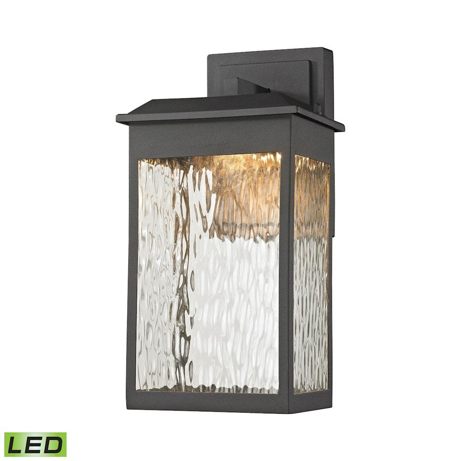 Atlas Lighting Newcastle 13'' High 1Lt Outdoor Sconce, Black/Clear