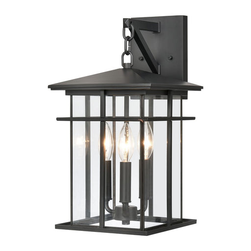 Atlas Lighting Oak Park 17'' High 3Lt Outdoor Sconce, Black/Clear - OL11191-BK