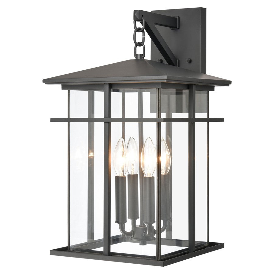 Atlas Lighting Oak Park 20'' High 4Lt Outdoor Sconce, Black/Clear - OL11192-BK