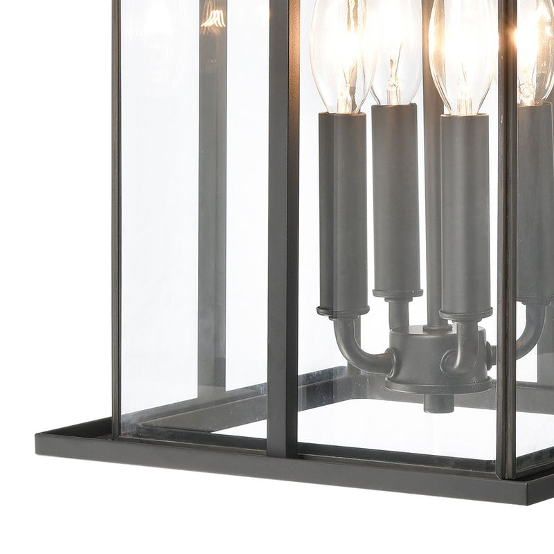 Atlas Lighting Oak Park 20'' High 4Lt Outdoor Sconce, Black/Clear