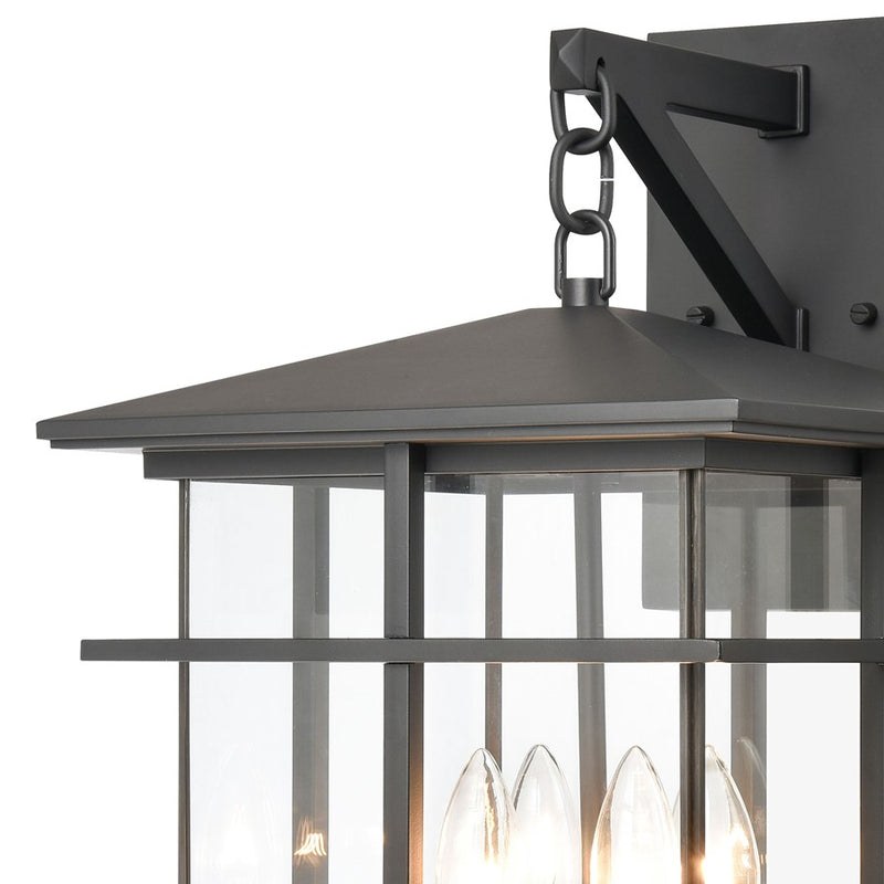 Atlas Lighting Oak Park 20'' High 4Lt Outdoor Sconce, Black/Clear