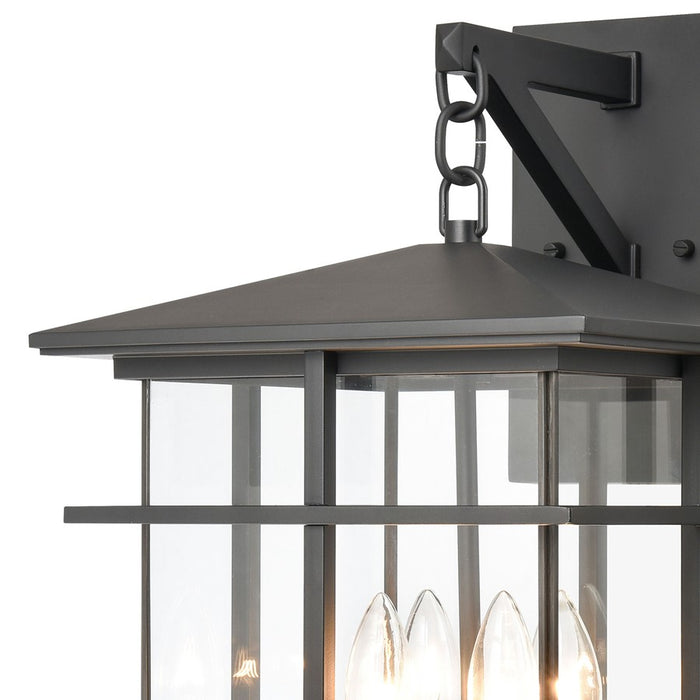 Atlas Lighting Oak Park 20'' High 4Lt Outdoor Sconce, Black/Clear