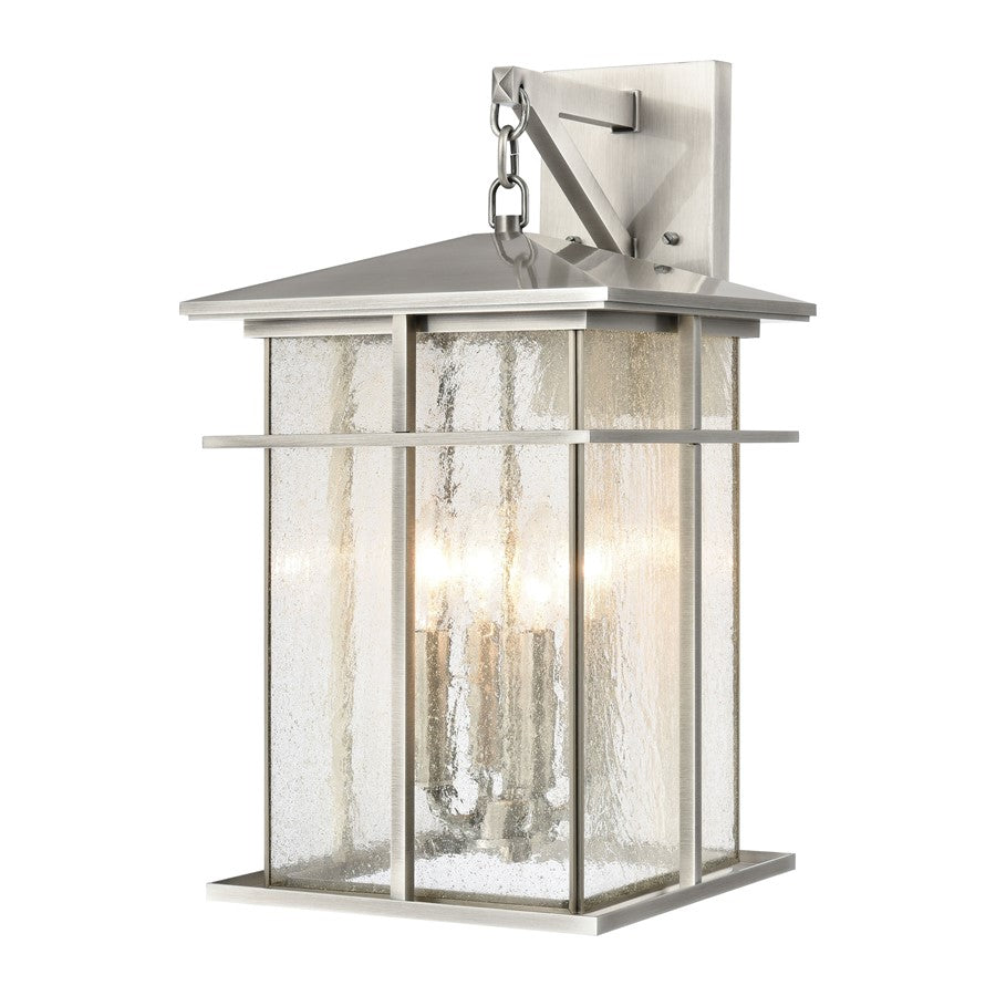 Atlas Lighting Oak Park 20''H 4Lt Outdoor Sconce, Aluminum/Clear