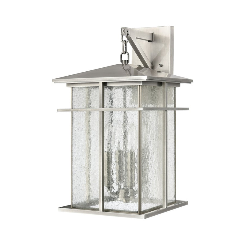 Atlas Lighting Oak Park 20in 4-Light Outdoor Sconce | Transitional Antique Brushed Aluminum and Clear Glass | Entryway & Porch | Model OL11192-SV
