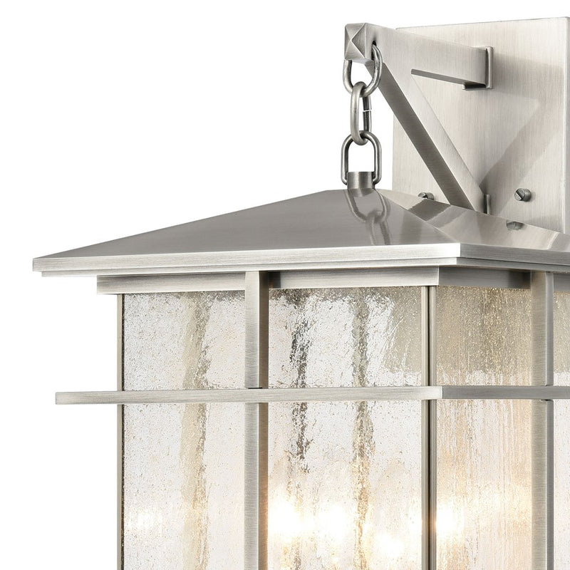 Atlas Lighting Oak Park 20in 4-Light Outdoor Sconce | Transitional Antique Brushed Aluminum and Clear Glass | Entryway & Porch | Model OL11192-SV