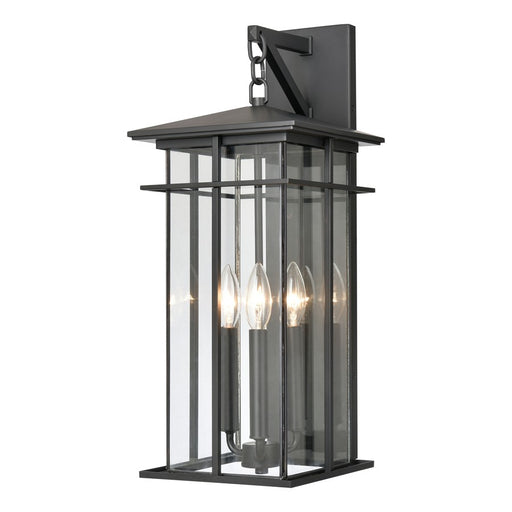 Atlas Lighting Oak Park 22'' High 3Lt Outdoor Sconce, Black/Clear - OL11193-BK