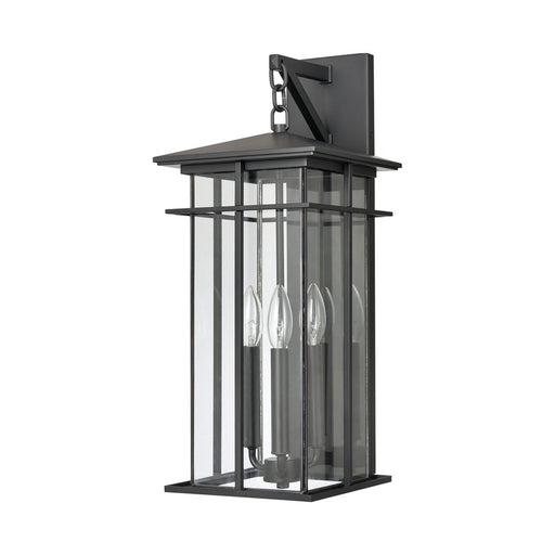 Atlas Lighting Oak Park 22'' High 3Lt Outdoor Sconce, Black/Clear