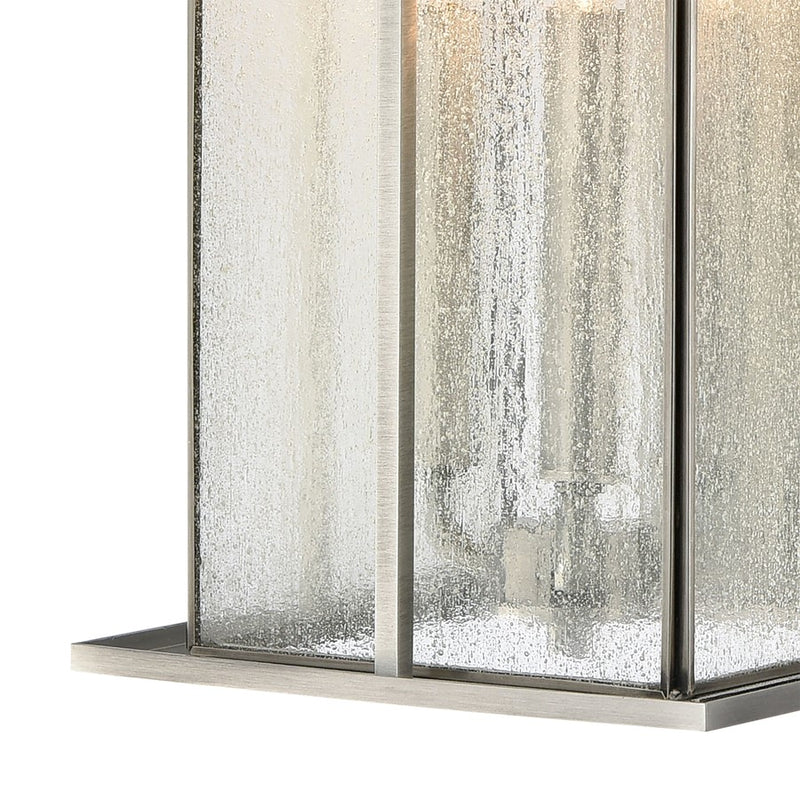 Atlas Lighting Oak Park 22in 3-Light Outdoor Sconce | Transitional Antique Brushed Aluminum and Clear Seeded Glass | Porch | Model OL11193-SV