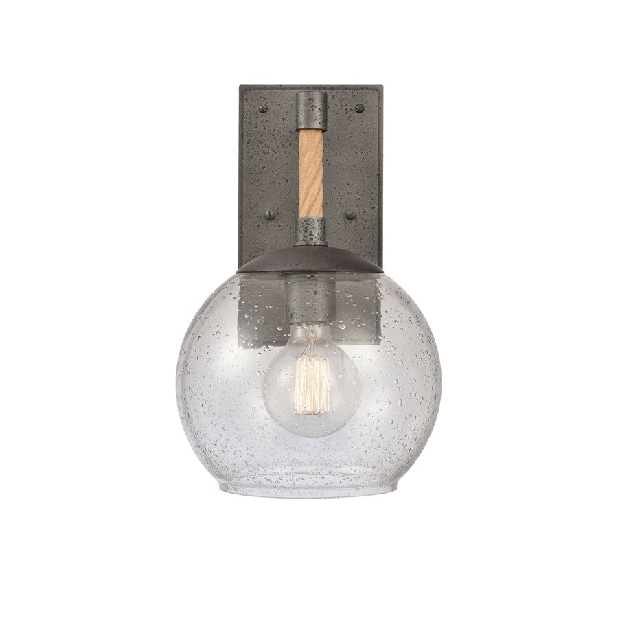 Atlas Lighting Orlando 13.5'' High 1Lt Outdoor Sconce, Iron/Clear