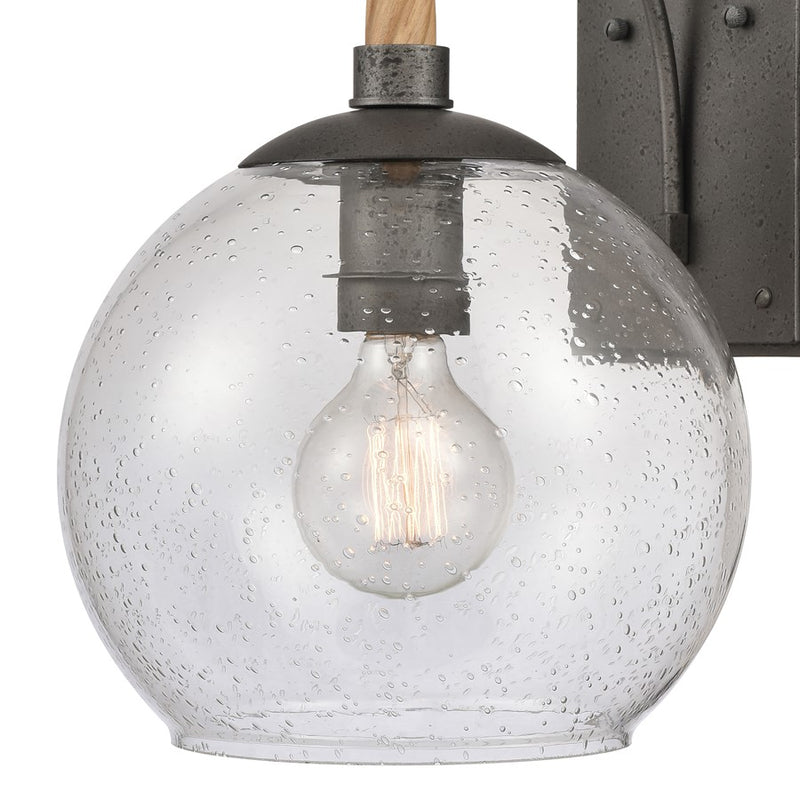 Atlas Lighting Orlando 15.5'' High 1Lt Outdoor Sconce, Iron/Clear
