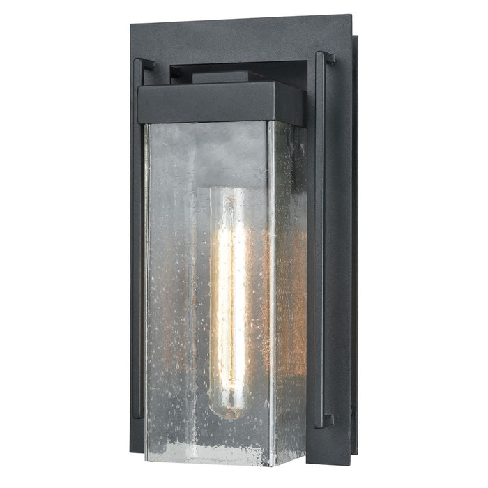 Atlas Lighting Overton 12'' High 1Lt Outdoor Sconce, Black/Clear