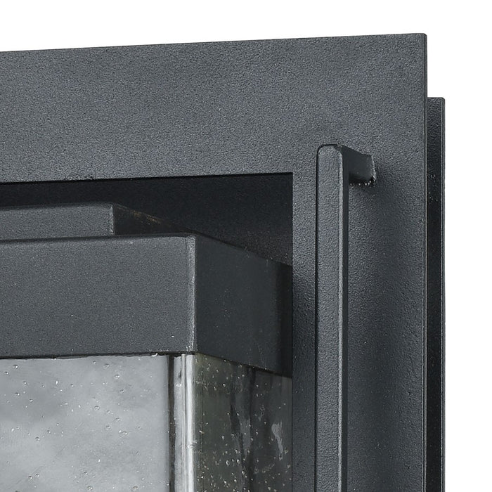 Atlas Lighting Overton 12'' High 1Lt Outdoor Sconce, Black/Clear