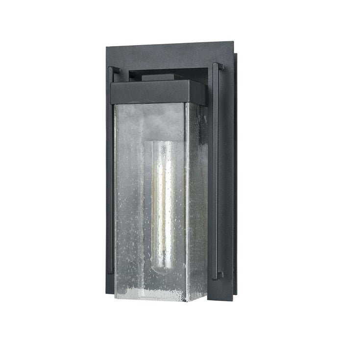 Atlas Lighting Overton 12'' High 1Lt Outdoor Sconce, Black/Clear