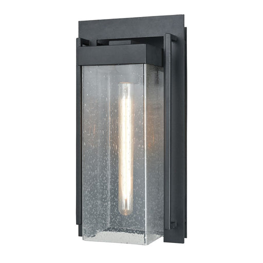 Atlas Lighting Overton 17'' High 1Lt Outdoor Sconce, Black/Clear