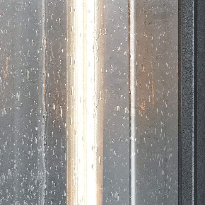 Atlas Lighting Overton 17'' High 1Lt Outdoor Sconce, Black/Clear