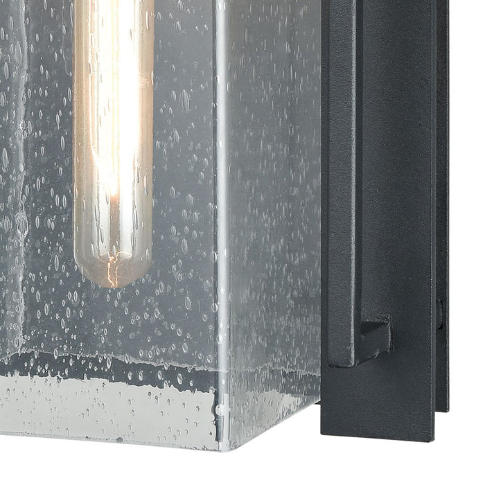 Atlas Lighting Overton 17'' High 1Lt Outdoor Sconce, Black/Clear
