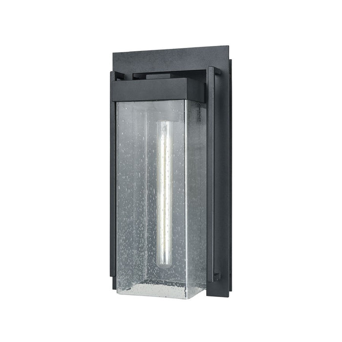 Atlas Lighting Overton 17'' High 1Lt Outdoor Sconce, Black/Clear