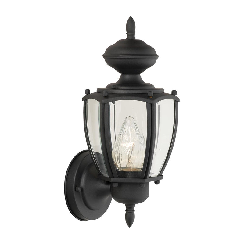 Atlas Lighting Park Avenue 12in 1-Light Outdoor Sconce | Traditional Black Metal Lantern | Entryway & Porch | 5.5 x 6 x 12 in | Model OL11202-BK